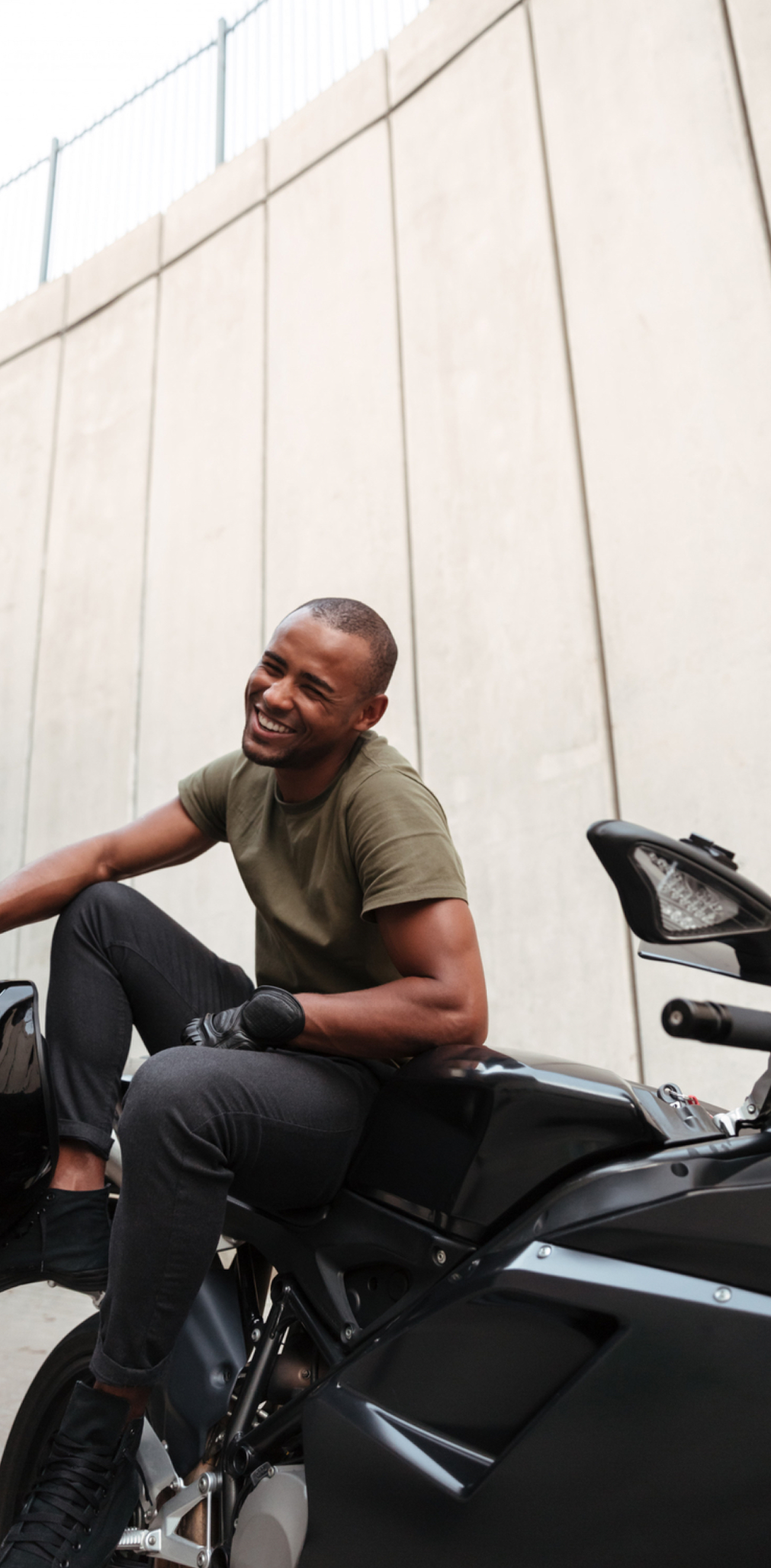 Person on motorcycle